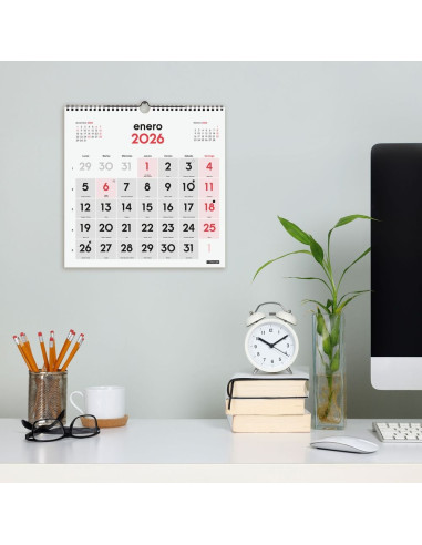 CALENDARIO FINOCAM 2026 PARED NUMEROS GRANDES 30X30CM