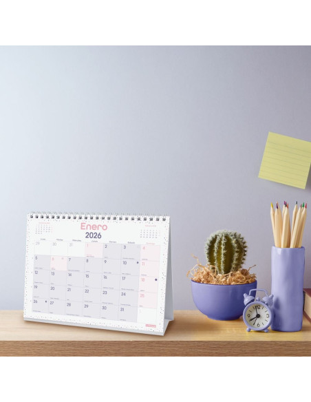 CALENDARIO FINOCAM 2026 SOBREMESA CHIC ESCRIBIR MORADO 21X15CM
