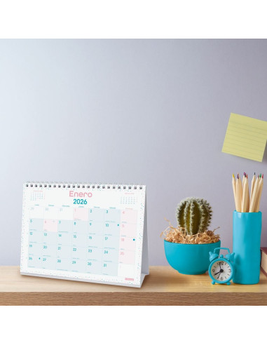 CALENDARIO FINOCAM 2026 SOBREMESA CHIC ESCRIBIR TURQUESA 21X15CM