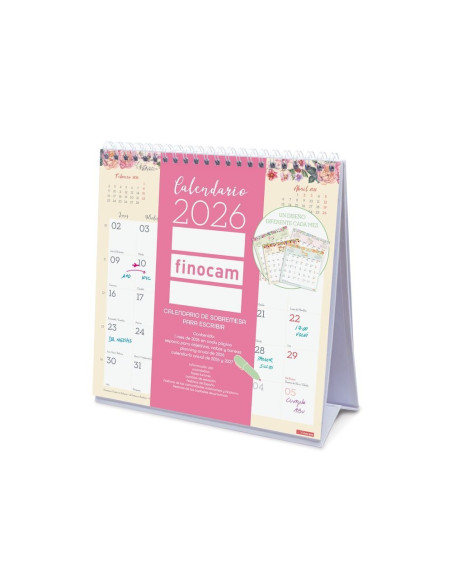 CALENDARIO FINOCAM 2026 SOBREMESA DESIGN ESCRIBIR 19X19CM