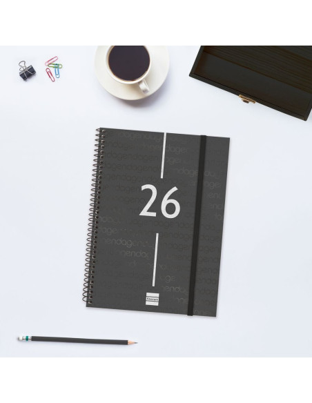 AGENDA ANUAL ESPIRAL FINOCAM 2026 YEAR E10 SEMANA VISTA HORIZONTAL NEGRO