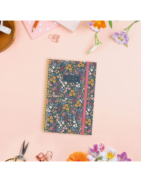 AGENDA ANUAL ESPIRAL FINOCAM 2026 DESIGN COL,E5 SEMANA VISTA HORIZONTAL FLORA