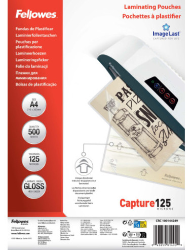 PACK 500 FUNDAS PLASTIFICAR 125 MICRAS BRILLO...