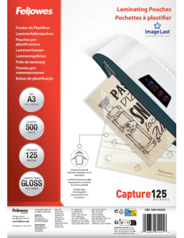 PACK 500 FUNDAS PLASTIFICAR 125 MICRAS BRILLO...