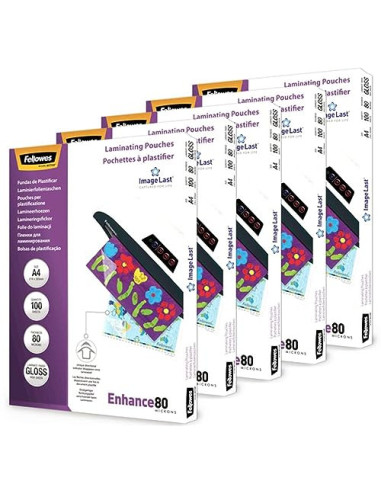 PACK 500 FUNDAS PLASTIFICAR 80 MICRAS BRILLO A4...