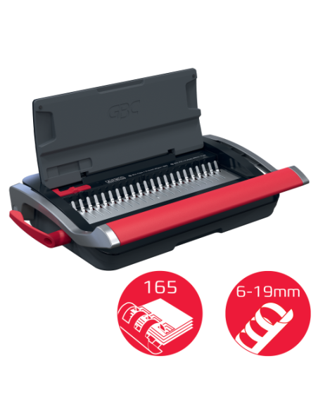 ENCUADERNADORA CANUTILLO CB15 COLOR NEGRO / PLATEADO GBC 4410061