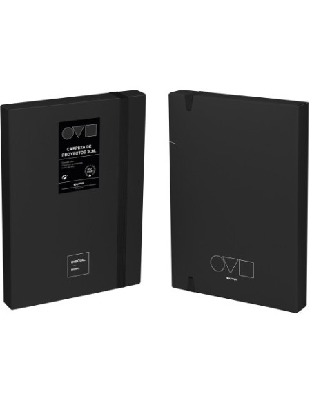 CAJA DE PROYECTOS 3CM EN POLYFOAM UNEQUAL MINIMAL NEGRO GRAFOPLAS 91271010