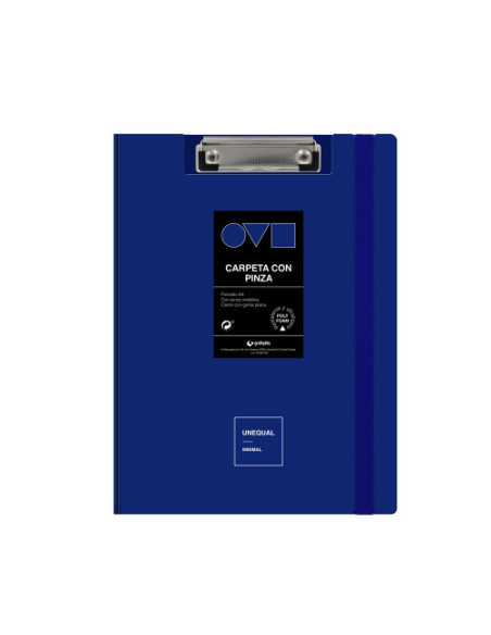 CARPETA A4 TAPA POLYFOAM CON PINZA SUPERIOR UNEQUAL MINIMAL AZUL GRAFOPLAS 1550930