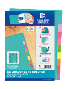 SEPARADORES CARTULINA STRONGLINE A4 10 POSICIONES - 10...