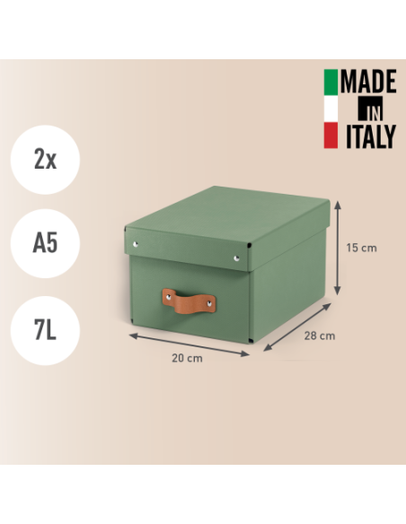 PACK 2 CAJAS DE ALMACENAMIENTO CARTÓN PEQUEÑA COLOR VERDE LEITZ 61470050