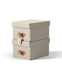 PACK 2 CAJAS DE ALMACENAMIENTO CARTÓN PEQUEÑA COLOR BEIGE...