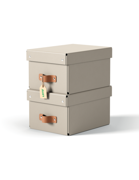 PACK 2 CAJAS DE ALMACENAMIENTO CARTÓN PEQUEÑA COLOR BEIGE LEITZ 61470012