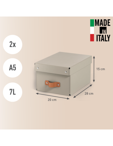 PACK 2 CAJAS DE ALMACENAMIENTO CARTÓN PEQUEÑA COLOR BEIGE LEITZ 61470012