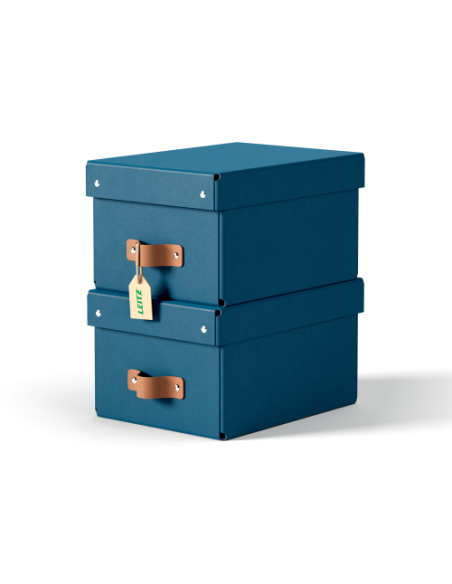 PACK 2 CAJAS DE ALMACENAMIENTO CARTÓN PEQUEÑA COLOR AZUL LEITZ 61470068