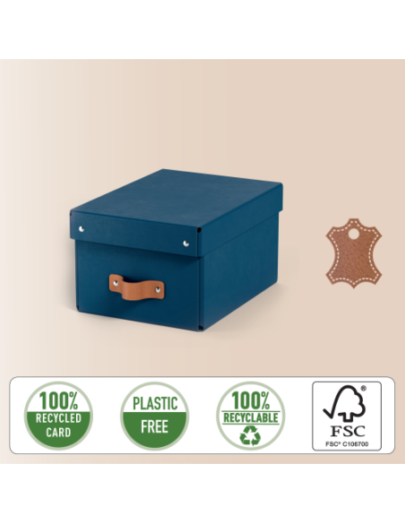 PACK 2 CAJAS DE ALMACENAMIENTO CARTÓN PEQUEÑA COLOR AZUL LEITZ 61470068