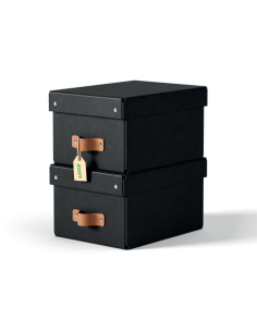 PACK 2 CAJAS DE ALMACENAMIENTO CARTÓN PEQUEÑA COLOR NEGRO...