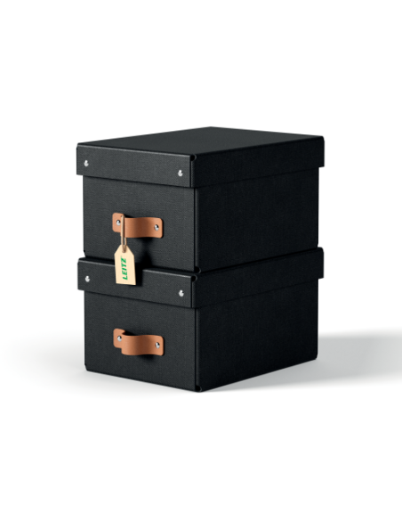 PACK 2 CAJAS DE ALMACENAMIENTO CARTÓN PEQUEÑA COLOR NEGRO LEITZ 61470095