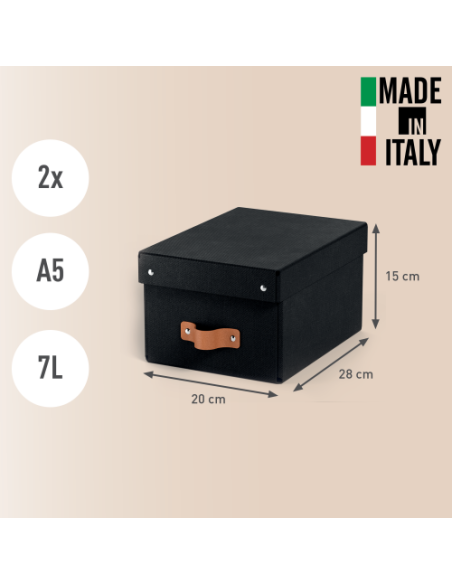 PACK 2 CAJAS DE ALMACENAMIENTO CARTÓN PEQUEÑA COLOR NEGRO LEITZ 61470095