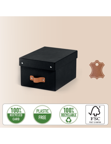 PACK 2 CAJAS DE ALMACENAMIENTO CARTÓN PEQUEÑA COLOR NEGRO LEITZ 61470095