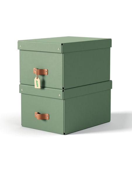 PACK 2 CAJAS DE ALMACENAMIENTO CARTÓN MEDIANA COLOR VERDE LEITZ 61490050