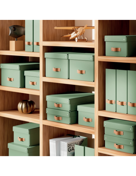 PACK 2 CAJAS DE ALMACENAMIENTO CARTÓN MEDIANA COLOR VERDE LEITZ 61490050