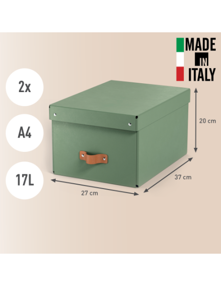 PACK 2 CAJAS DE ALMACENAMIENTO CARTÓN MEDIANA COLOR VERDE LEITZ 61490050