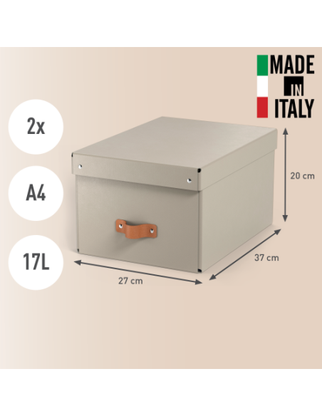 PACK 2 CAJAS DE ALMACENAMIENTO CARTÓN MEDIANA COLOR BEIGE LEITZ 61490012