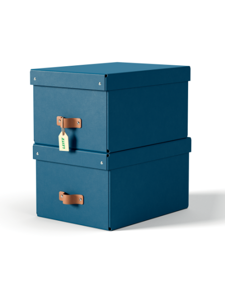 PACK 2 CAJAS DE ALMACENAMIENTO CARTÓN MEDIANA COLOR AZUL LEITZ 61490068