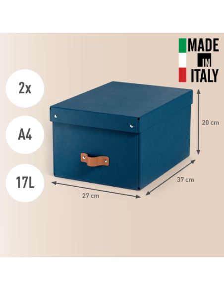 PACK 2 CAJAS DE ALMACENAMIENTO CARTÓN MEDIANA COLOR AZUL LEITZ 61490068
