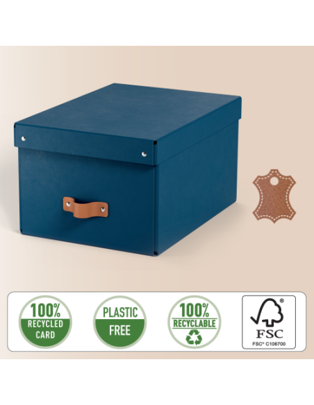 PACK 2 CAJAS DE ALMACENAMIENTO CARTÓN MEDIANA COLOR AZUL LEITZ 61490068