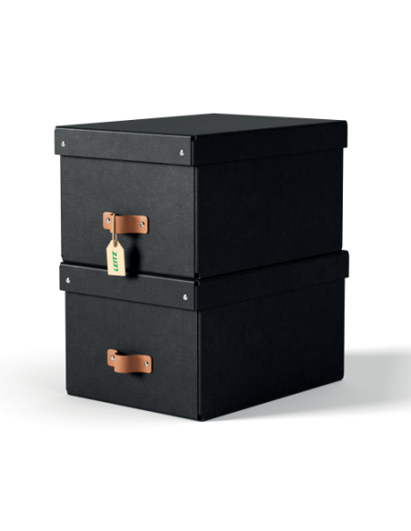 PACK 2 CAJAS DE ALMACENAMIENTO CARTÓN MEDIANA COLOR NEGRO LEITZ 61490095