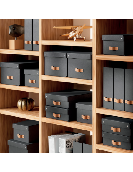 PACK 2 CAJAS DE ALMACENAMIENTO CARTÓN MEDIANA COLOR NEGRO LEITZ 61490095