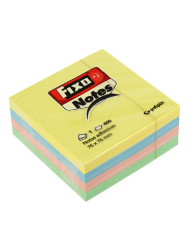 CUBO 400 NOTAS ADHESIVAS 76X76MM PASTEL FIXO...