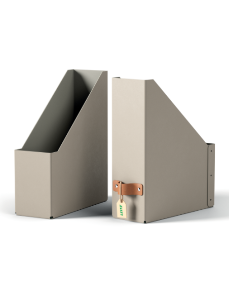 PACK 2 REVISTEROS DE CARTÓN COLOR BEIGE LEITZ 24710012