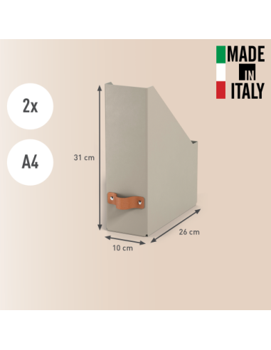 PACK 2 REVISTEROS DE CARTÓN COLOR BEIGE LEITZ...