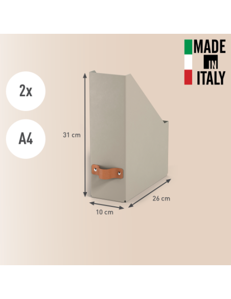 PACK 2 REVISTEROS DE CARTÓN COLOR BEIGE LEITZ 24710012