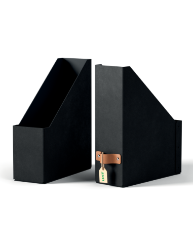 PACK 2 REVISTEROS DE CARTÓN COLOR NEGRO LEITZ...