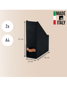 PACK 2 REVISTEROS DE CARTÓN COLOR NEGRO LEITZ 24710095 2