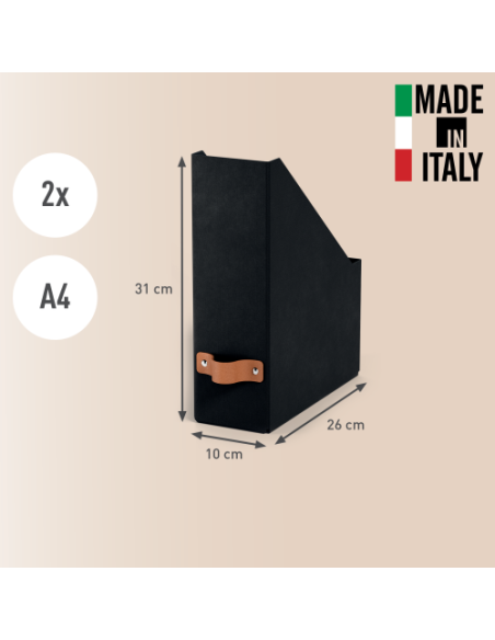 PACK 2 REVISTEROS DE CARTÓN COLOR NEGRO LEITZ 24710095