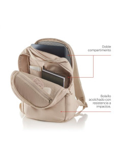 MOCHILA MEDIANA COLOR BEIGE BAG TO WORK MIQUELRIUS MR19564 2
