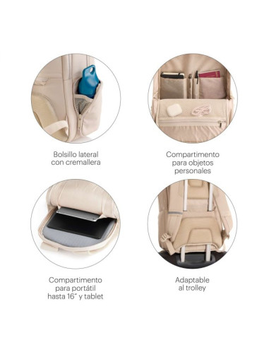 MOCHILA MEDIANA COLOR BEIGE BAG TO WORK...