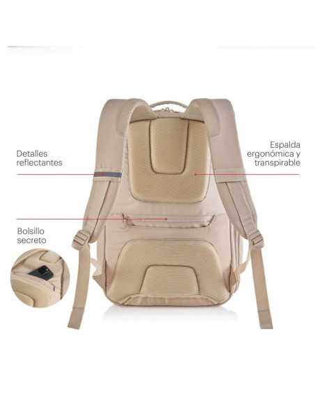 MOCHILA MEDIANA COLOR BEIGE BAG TO WORK MIQUELRIUS MR19564