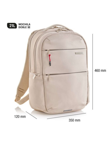 MOCHILA MEDIANA COLOR BEIGE BAG TO WORK...