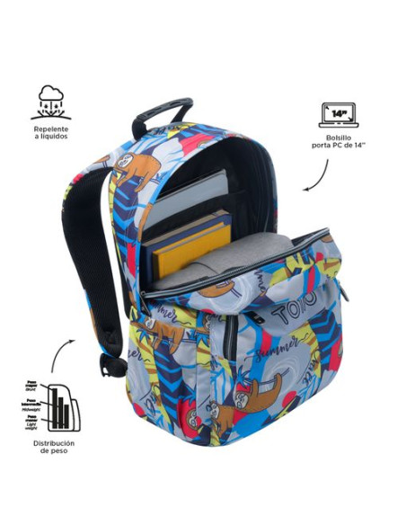 MOCHILA ACUARELES LAZEL (33 X 44 X 14) - 20L TOTTO MA04ECO021-2416N-6YB