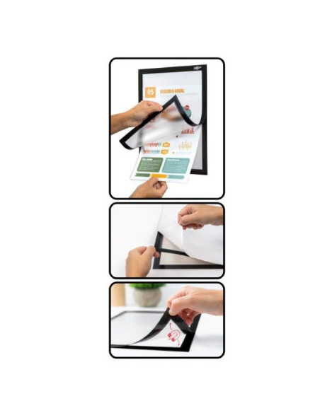 MARCO MAGNÉTICO ADHESIVO A4 NEGRO FAIBO 40102