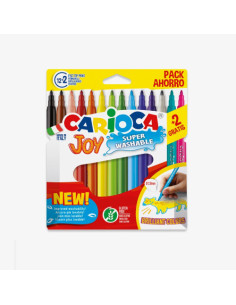 CAJA 12+2 ROTULADORES COLORES SURTIDOS JOY SUPERLAVABLE...