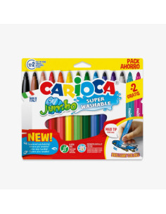 CAJA 12+2 ROTULADORES COLORES SURTIDOS JUMBO SUPERLAVABLE...