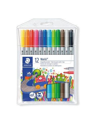 ESTUCHE CARTÓN CON 12 ROTULADORES DOBLE PUNTA...