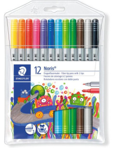 ESTUCHE CARTÓN CON 24 ROTULADORES DOBLE PUNTA COLORES...