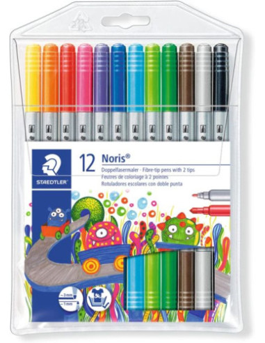 ESTUCHE CARTÓN CON 24 ROTULADORES DOBLE PUNTA...